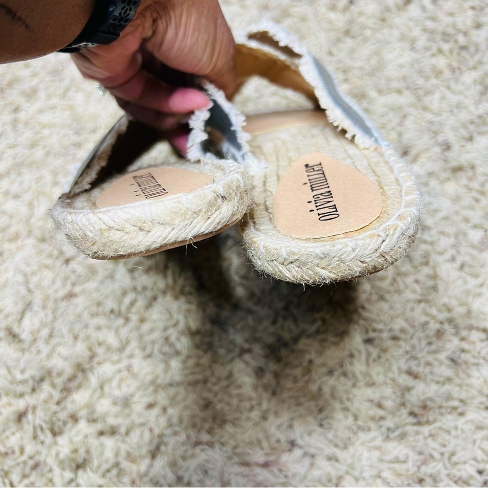Olivia Miller Silver Slip-on Espadrille Sandals - Picture 6 of 6